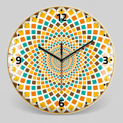 Horloge murale décorative nordique marocaine en verre de style ethnique à motif bohème