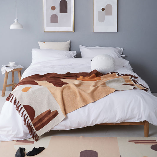 Manta de sofá de punto simple de Nordic Morandi, manta de aire acondicionado, toalla para llevar a la cama, manta para el extremo de la cama del hotel