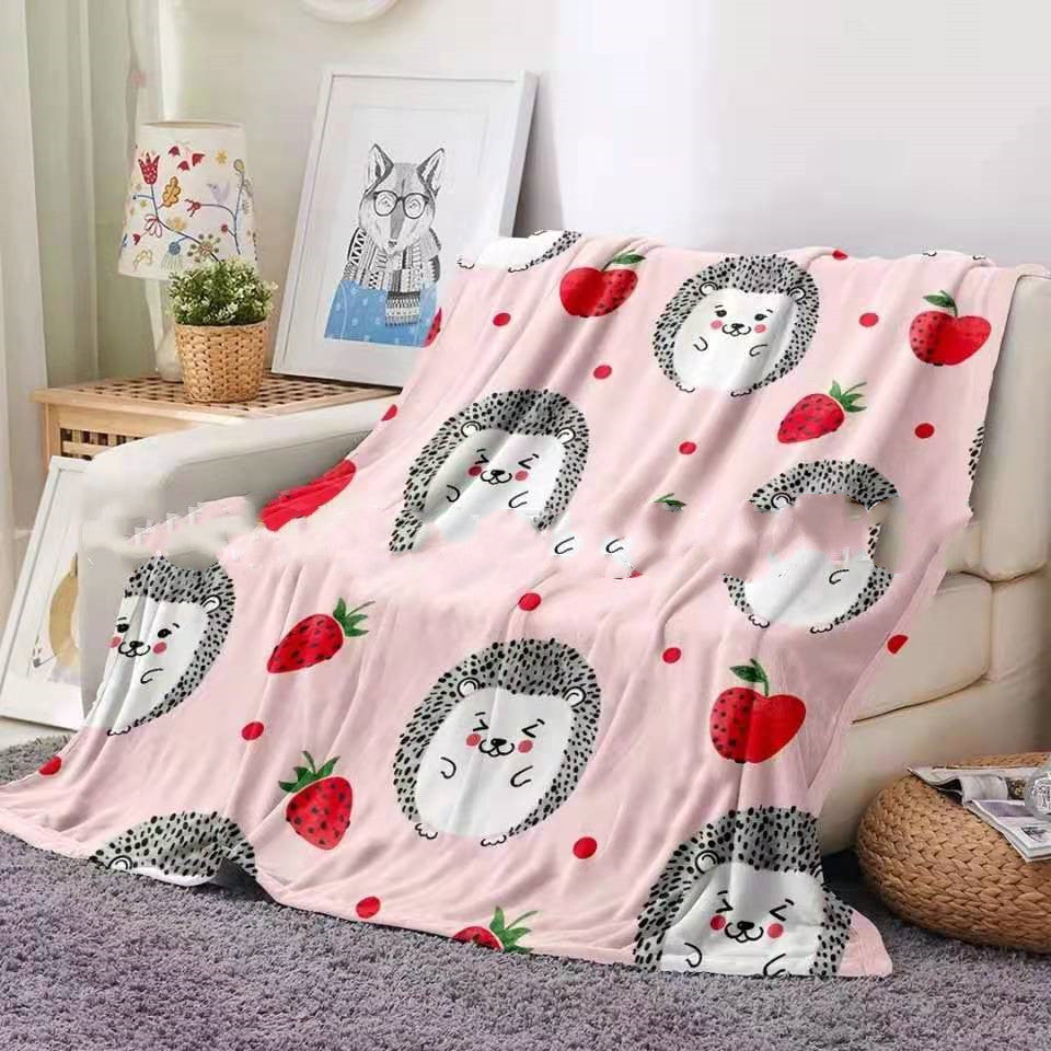 Flannel Blanket Hedgehog Coral Fleece Blanket