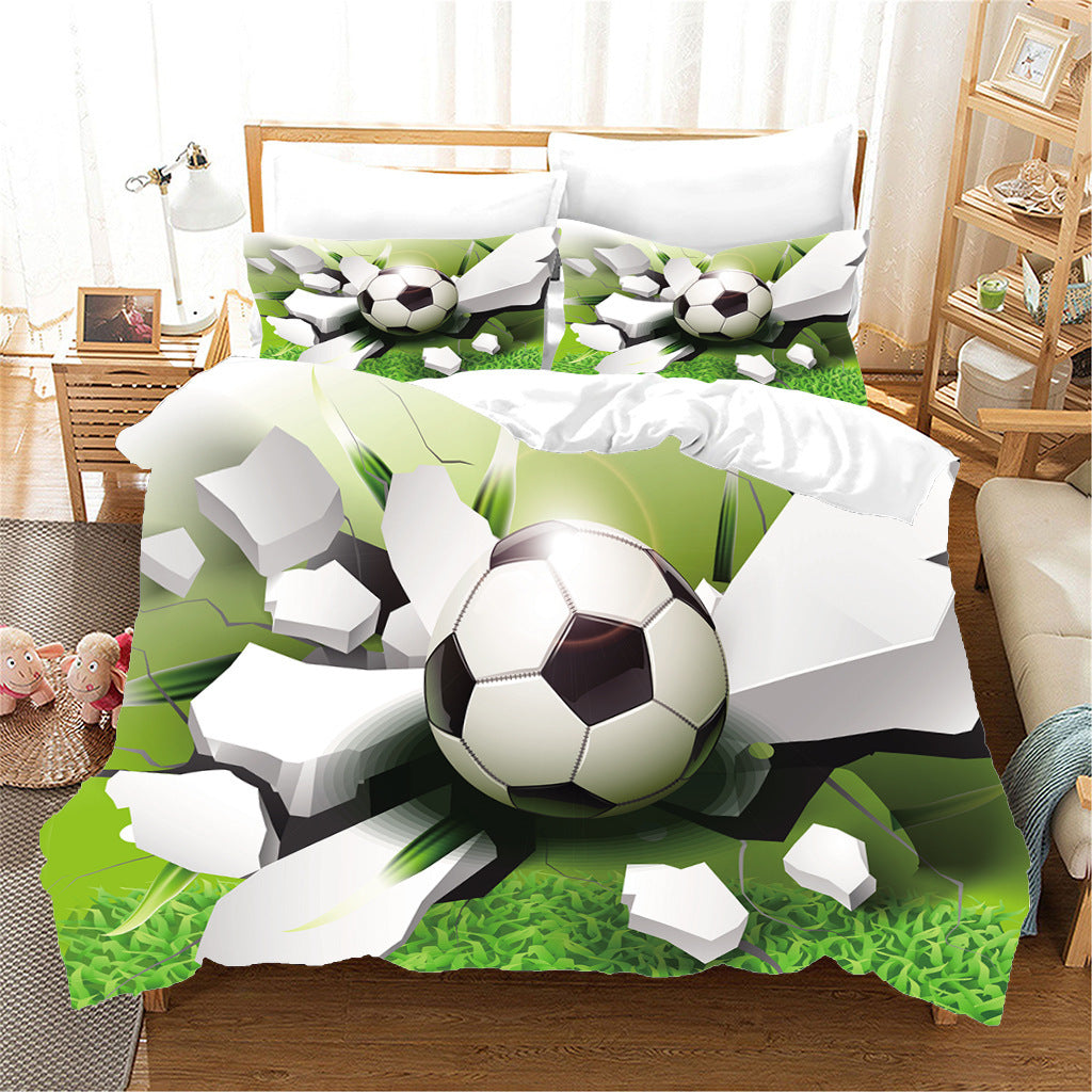 Sports Football Series Three-piece Bed