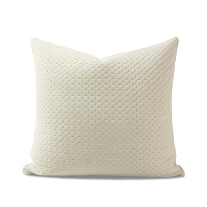 Cojín de franela con ribete blanco lechoso para sofá de noche, modelo de habitación, almohada cuadrada