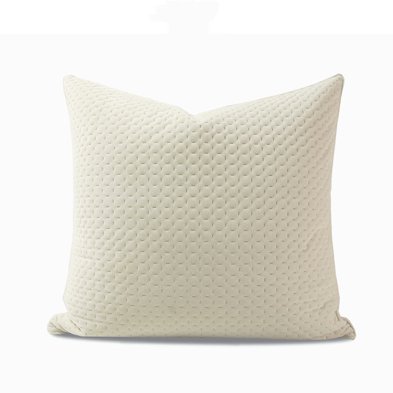 Coussin de chevet en flanelle avec passepoil blanc laiteux, coussin de canapé, oreiller carré pour chambre d'enfant