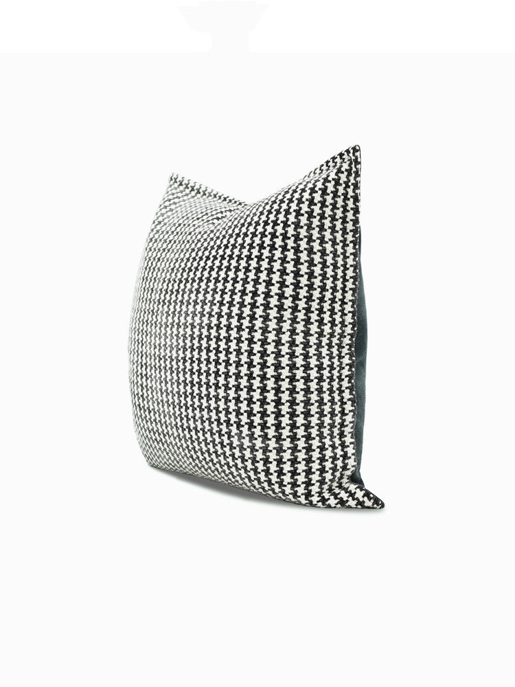 Black And White Bird Grid Cotton Linen Cushion Pillow Square Pillow