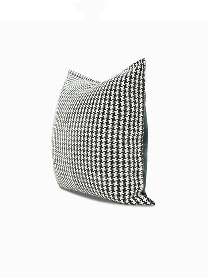 Black And White Bird Grid Cotton Linen Cushion Pillow Square Pillow