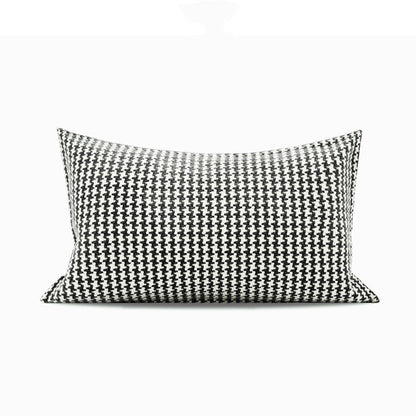 Black And White Bird Grid Cotton Linen Cushion Pillow Square Pillow