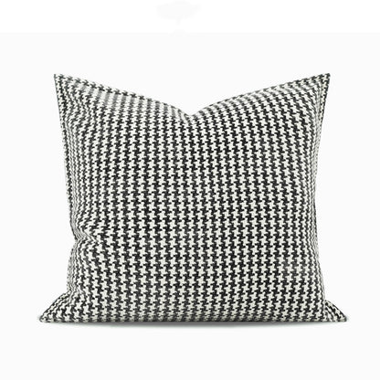 Black And White Bird Grid Cotton Linen Cushion Pillow Square Pillow