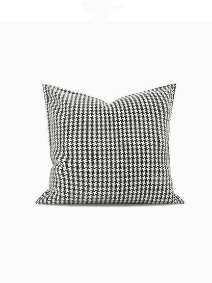 Black And White Bird Grid Cotton Linen Cushion Pillow Square Pillow