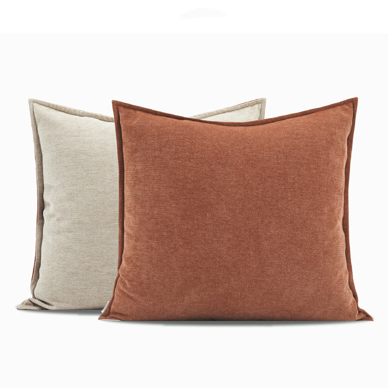 Orange Coffee Color Collision Color Imitation Cashmere Cushion For Leaning On