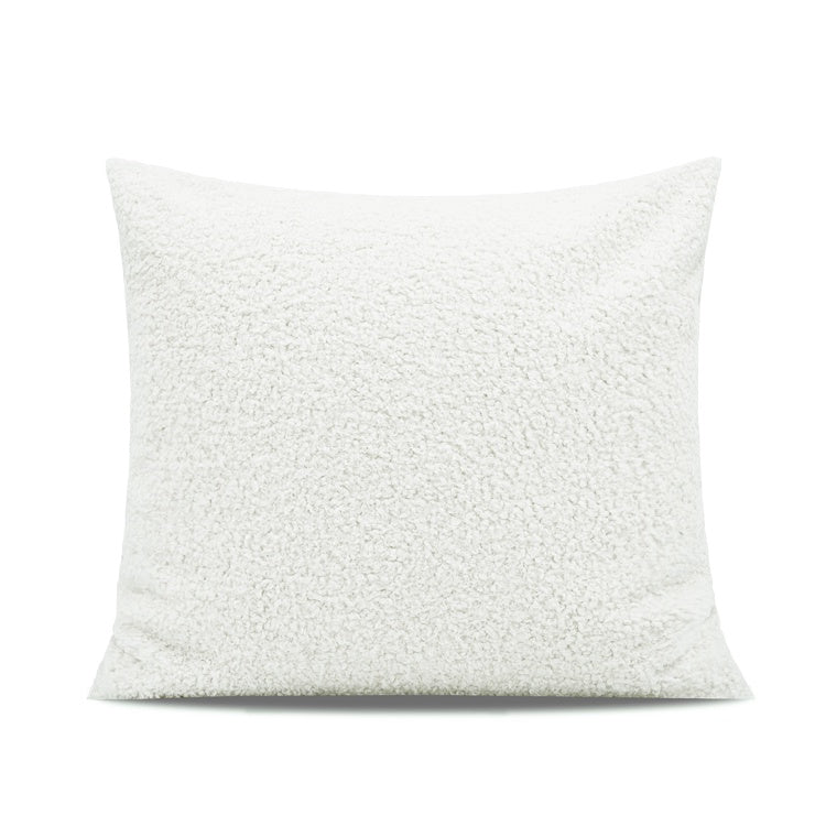 Nordic Snow White Faux Wool Roll Cushion