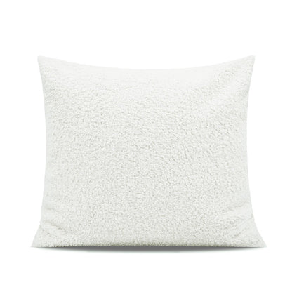 Nordic Snow White Faux Wool Roll Cushion