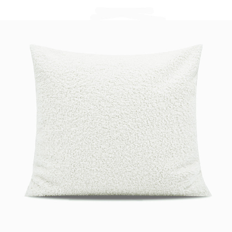 Nordic Snow White Faux Wool Roll Cushion