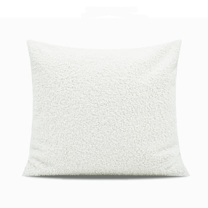 Nordic Snow White Faux Wool Roll Cushion