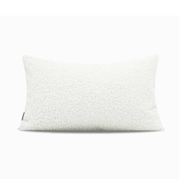 Nordic Snow White Faux Wool Roll Cushion