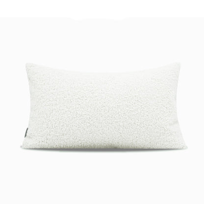 Nordic Snow White Faux Wool Roll Cushion