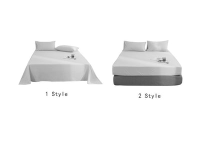 Pure Cotton A Four-piece Suit White Cotton Bedding Quilt Cover Sheet