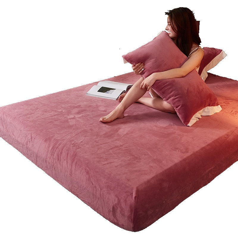 Drap de lit en velours cristal trois pièces doux et doux pour la peau