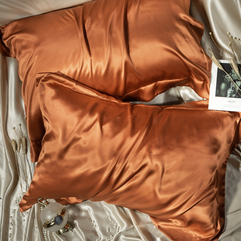 Solid Color Thick  Silk Double-sided Silk Pillowcase