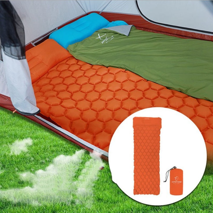 Matelas gonflable en nid d'abeille pour camping en plein air, tapis de couchage pour tente