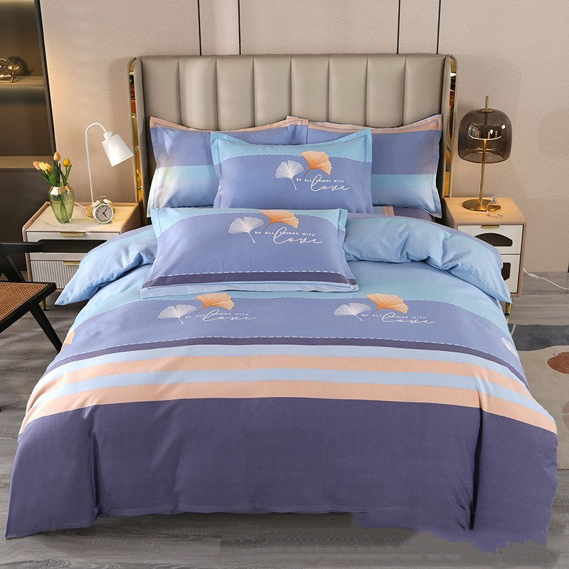 Cotton Brushed Printed Four-piece Bedding Set