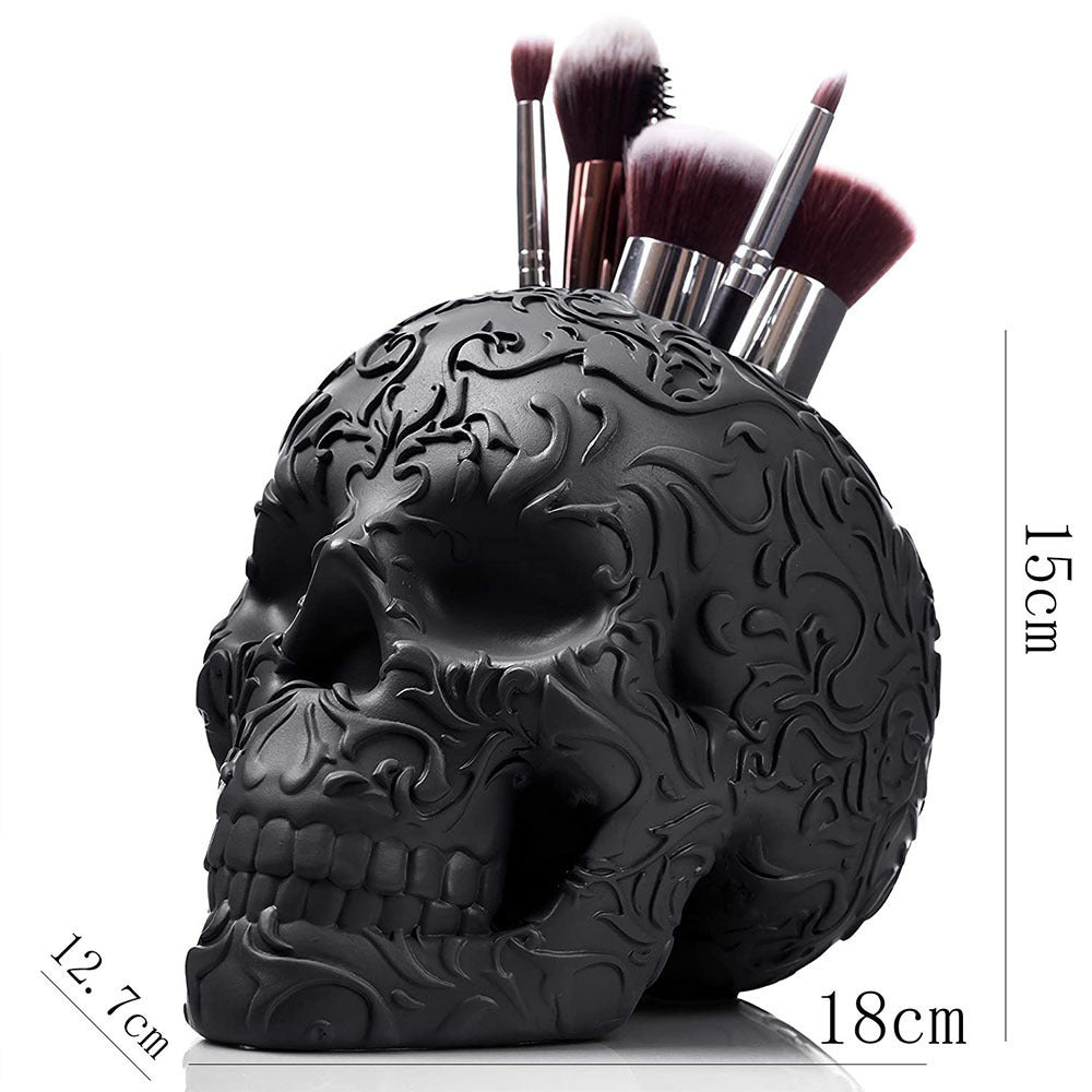 Halloween Atmosphere Decoration Black Skull Resin Craft Ornament