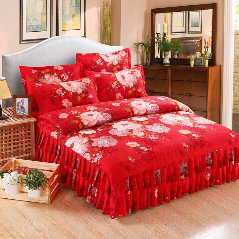 Four piece set on cotton bed