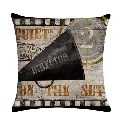 Home Retro Movie Subtitles Sofa Office Linen Pillowcase