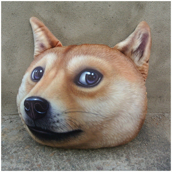 Husky personality creative 3D printing cartoon husky doge pillow cushion pillow