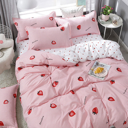 Housse de couette Net Celebrity Girl Heart Dortoir Lit Ensemble Trois Pièces 