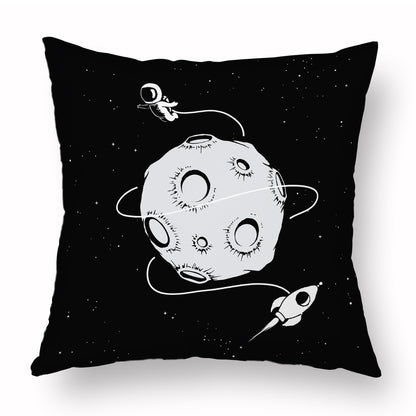 Cartoon Astronaut Short Plush Pillowcase