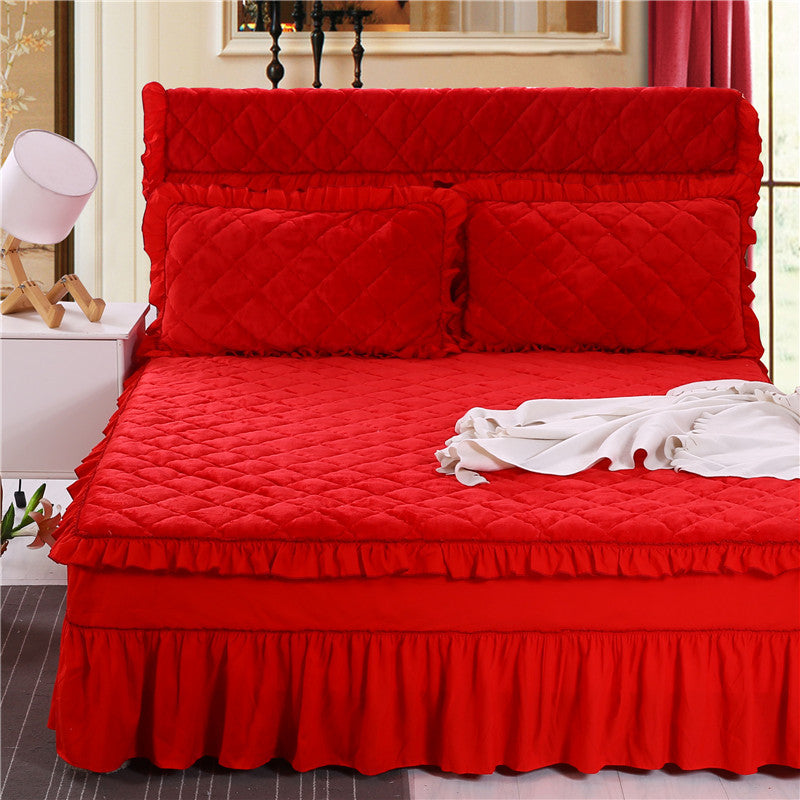 Solid color bed cover