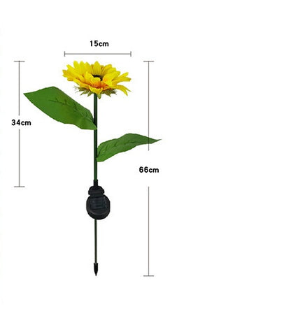 Lámparas solares LED con forma de girasol, luces decorativas