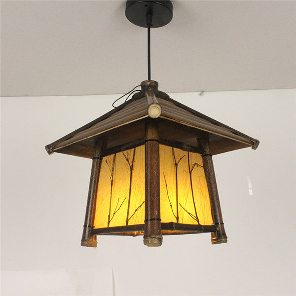 Retro Chinese Style Chandelier Tea Room Southeast Asia Chandelier Bamboo Lamp