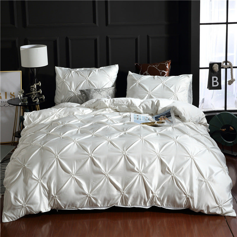 Three-piece Solid Color Bed Sheet Duvet Cover