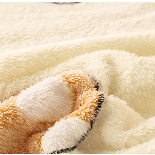 Snow Fleece Bed Sheet Thickened Warmth Digital Printing