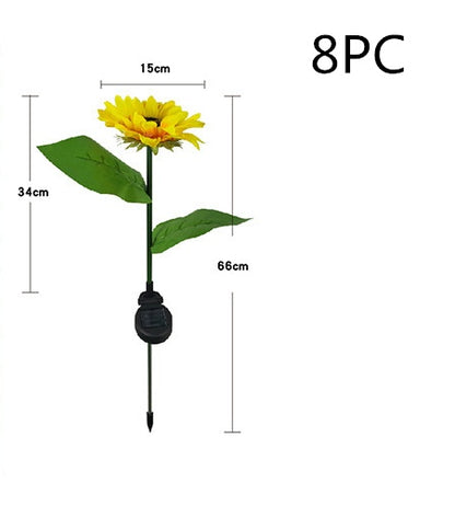 Lámparas solares LED con forma de girasol, luces decorativas