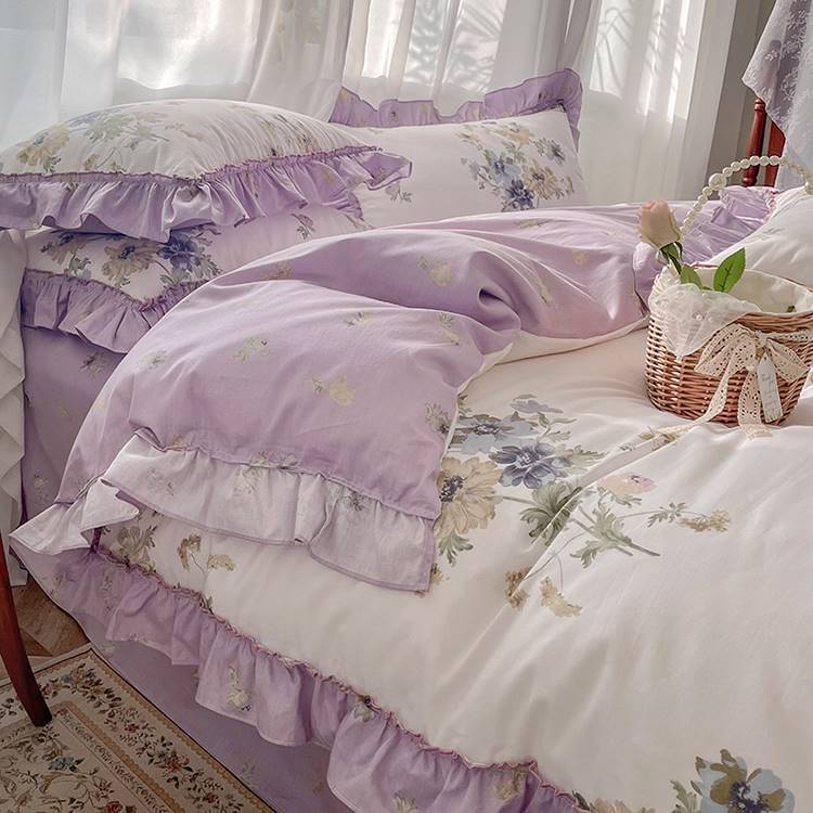 Parure de lit avec housse de couette et drap pour fille Broken Spring And Autumn, ensemble de trois