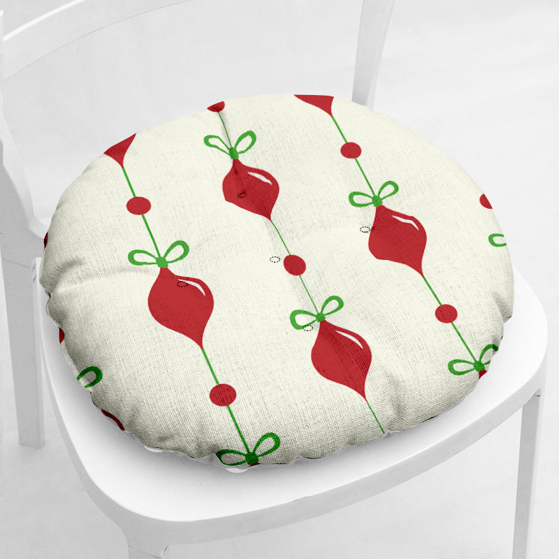 Cotton-filled Thickened Cotton And Linen Printing Chair Cushion