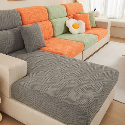 Plain Elastic Non-slip Sofa Seat Cover Three-dimensional Jacquard Velvet Elastic Mix-and-match Combination Sofa