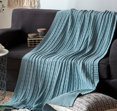 Cotton Solid Knitted Blanket