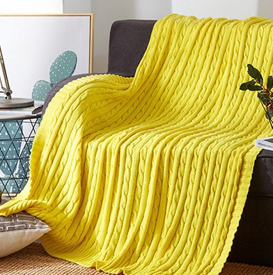 Cotton Solid Knitted Blanket