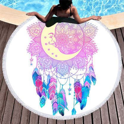 European And American Style Microfiber Round Beach Towel