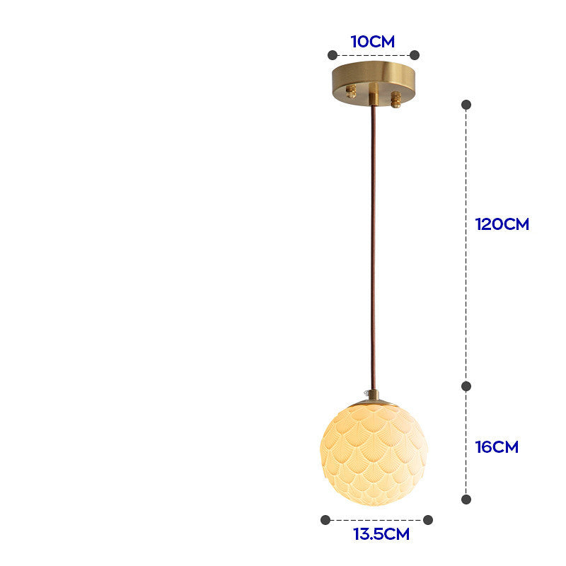 Lustre en porcelaine nordique japonais simple et créatif transmettant la lumière