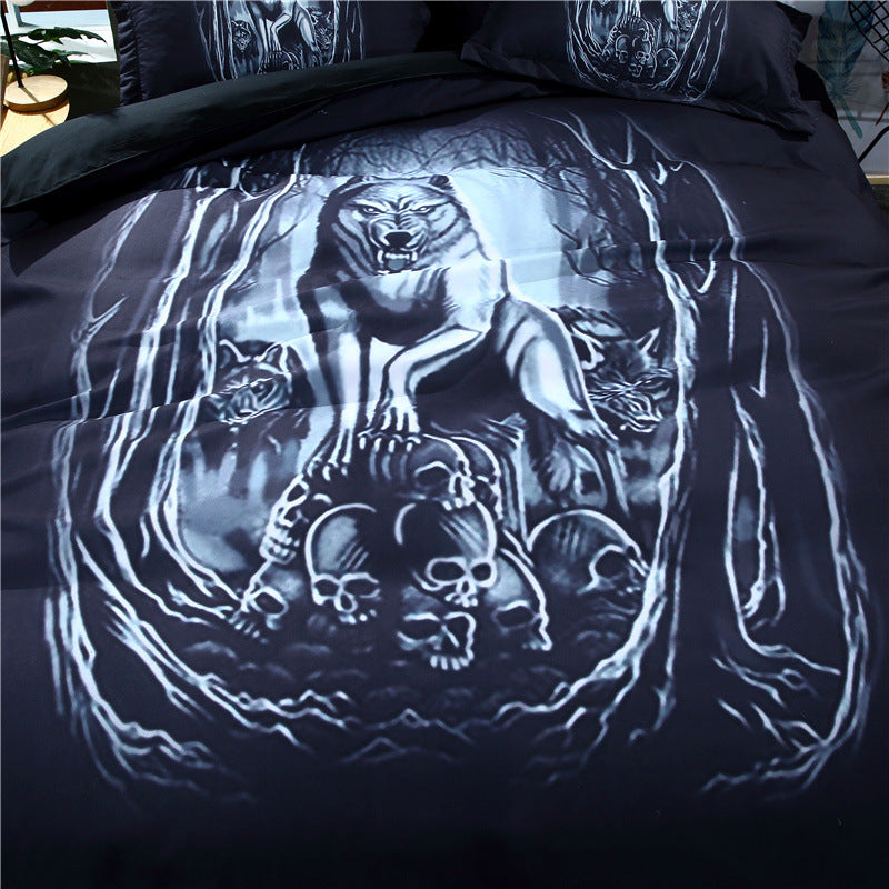 Three-Piece Digital 3d Printing Duvet Cover Bed