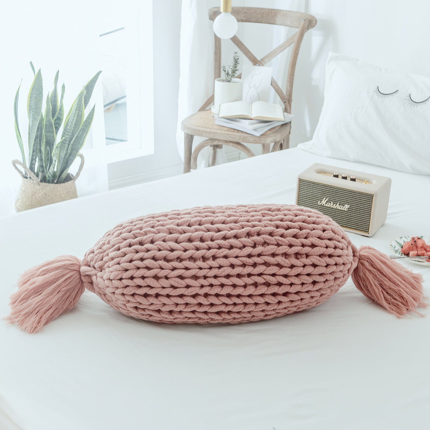 Handmade Wool Sofa Cushion Cushion Solid Color Cushion