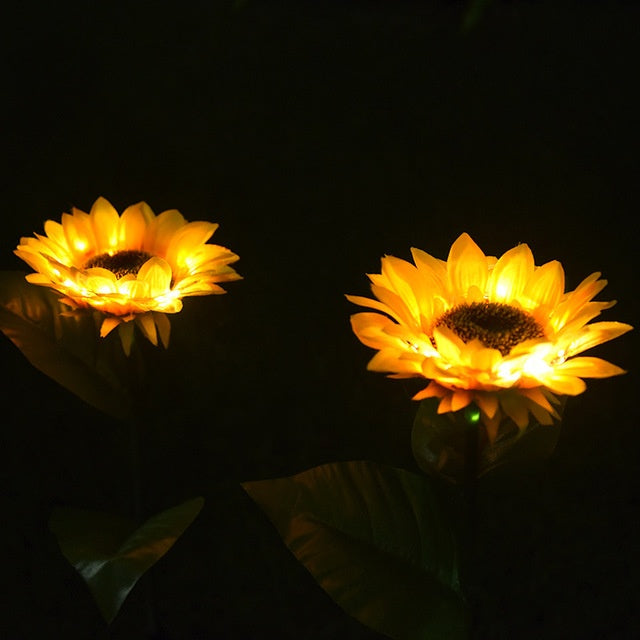 Lámparas solares LED con forma de girasol, luces decorativas