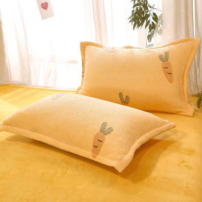 Fleece-lined Double-sided Fleece Winter Warm Coral Fleece Pillowcase