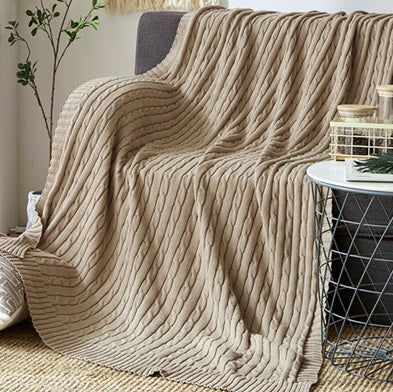 Cotton Solid Knitted Blanket