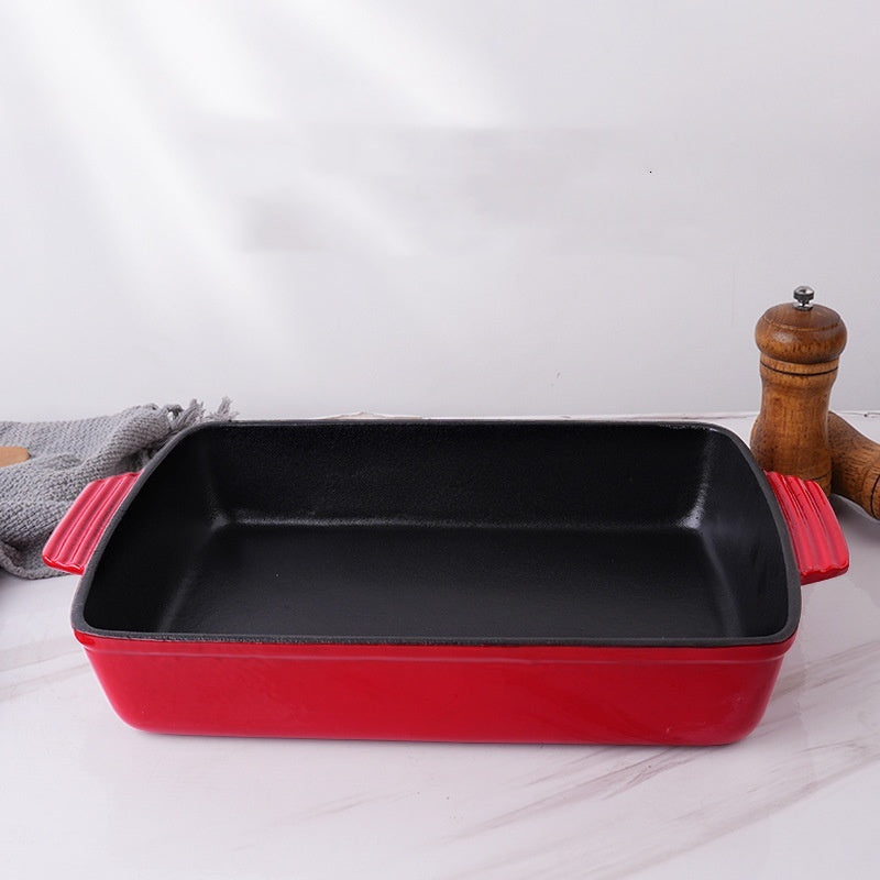 Cast Iron Uncoated Binaural Rectangle Fry Pan