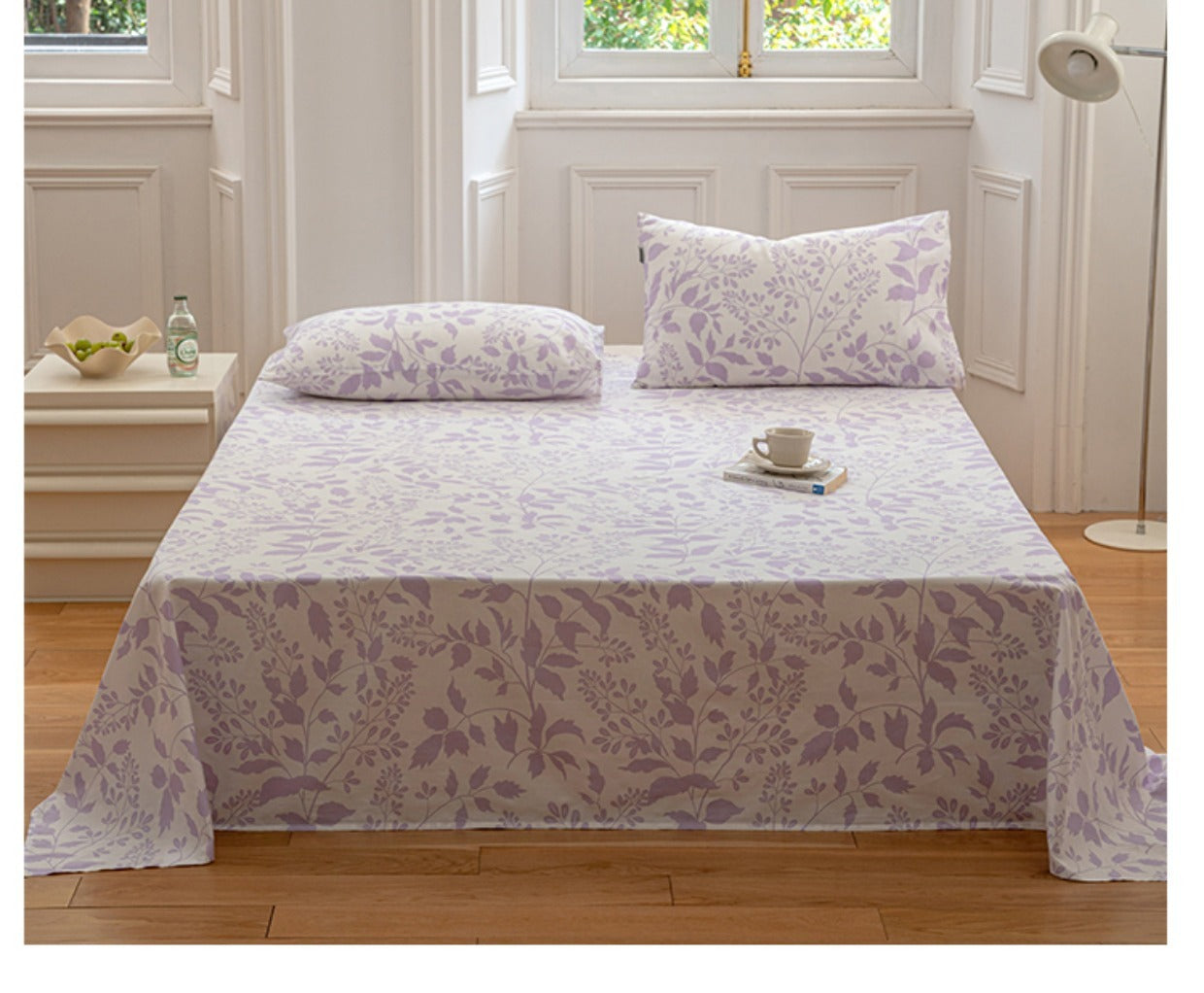 Cotton Printed Bed Sheet Single Item Pastoral Style Flower Single Piece