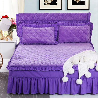 Solid color bed cover